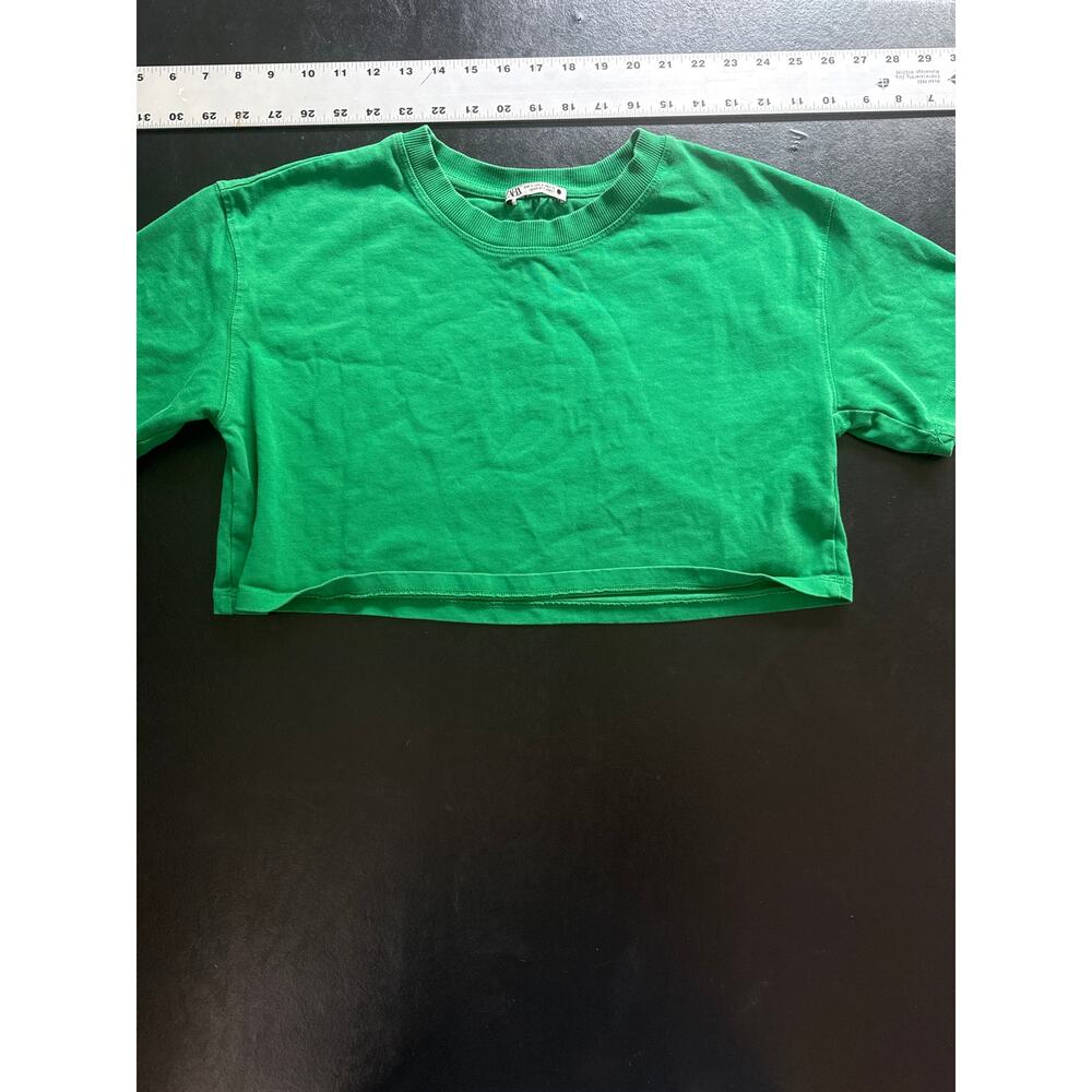Zara USA size Small green crop top tshirt